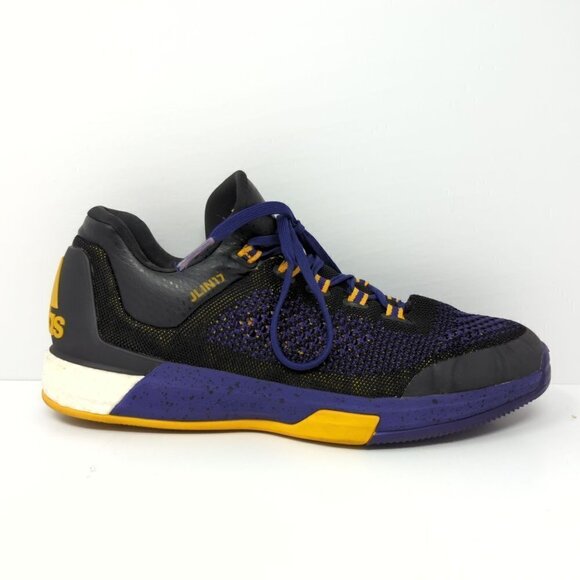 Adidas Crazylight Boost 2.5 Jeremy Lin LA Lakers Purple/Black/Yellow, Men's 12 - Picture 4 of 10